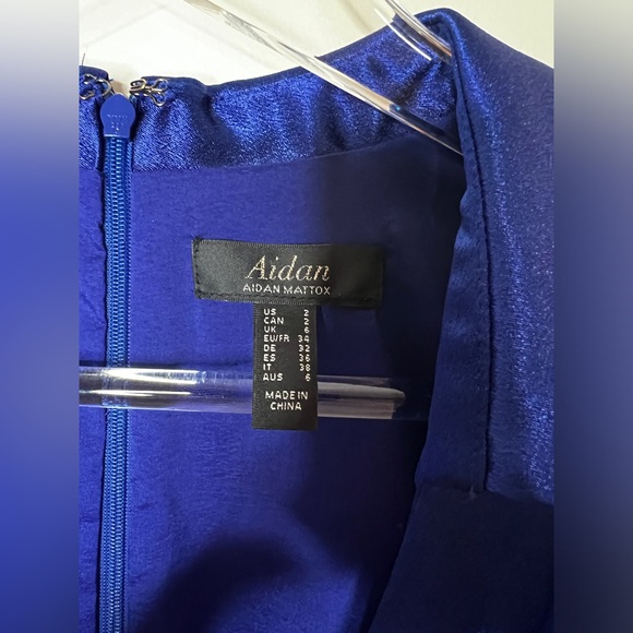 Aidan by Aidan Mattox V-Neck Satin Shirt Dress Size 2 - Picture 5 of 6